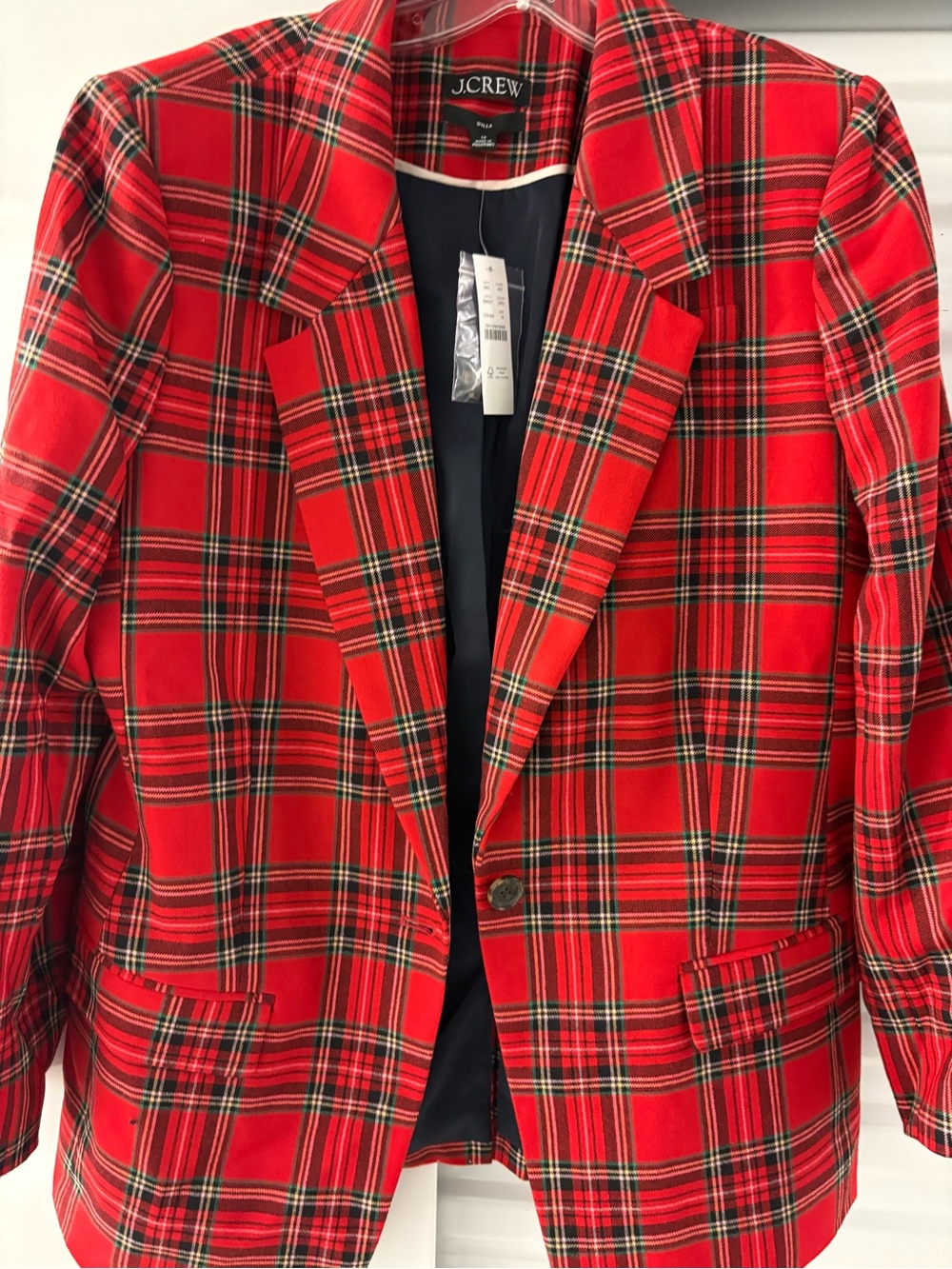 J. Crew Willa Blazer in Good Tidings Plaid. Size 16. New with tags.